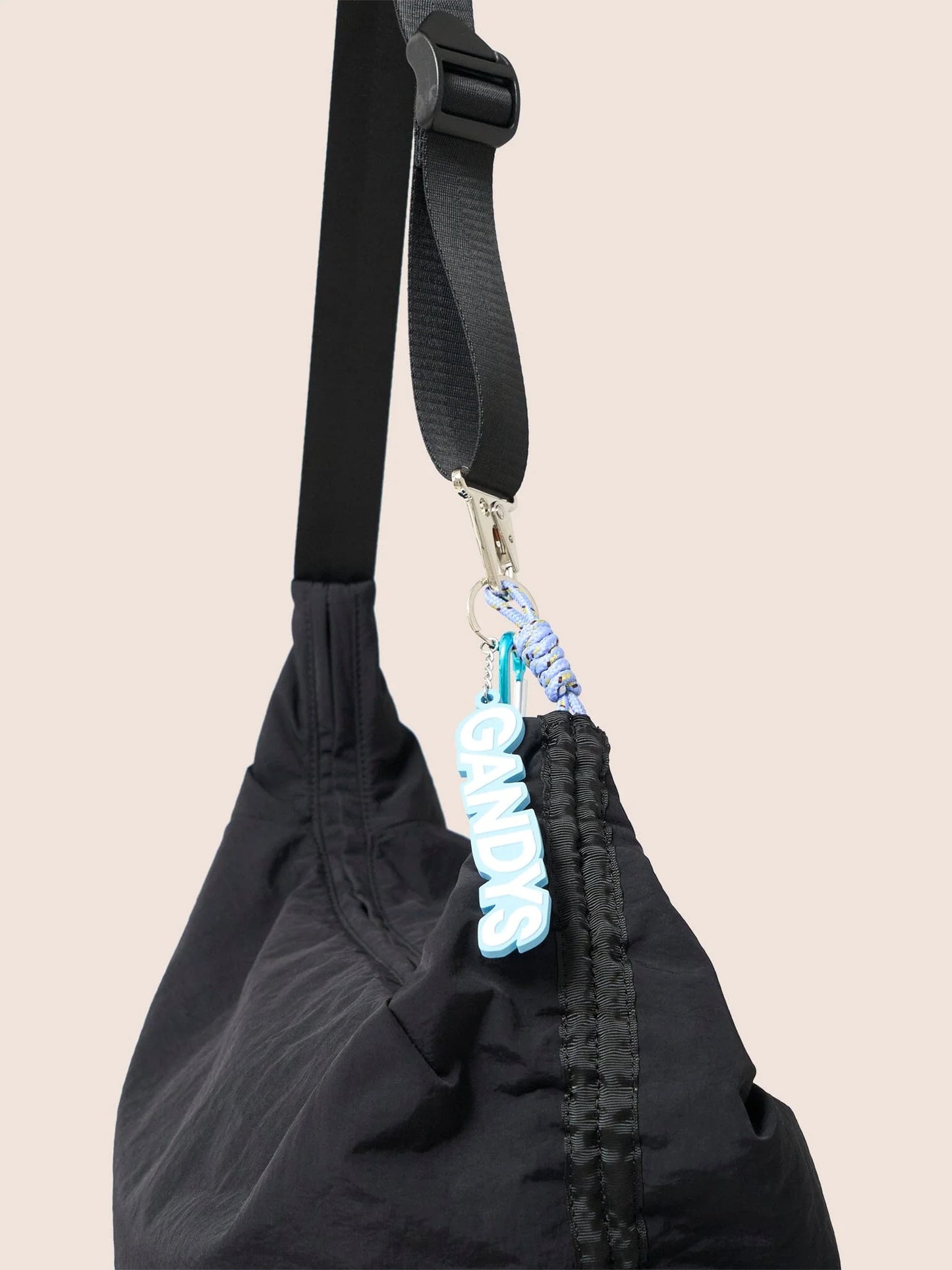 Gandys Carabiner Club Recycled Large Crescent Bag in Black