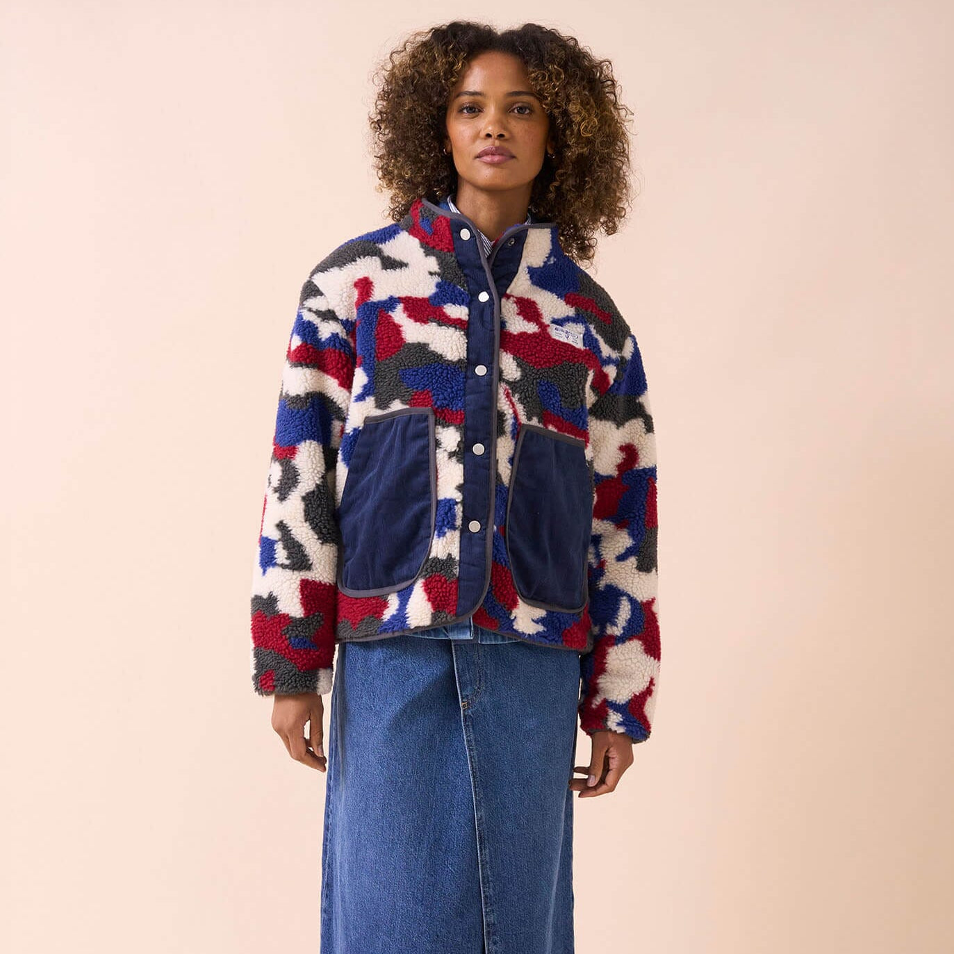 Gandys womens Hudson Recycled Fleece Cord Printed Jacket