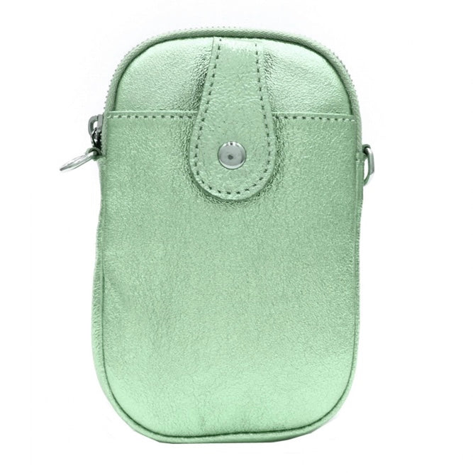 Metallic Brights Leather Phone Bag