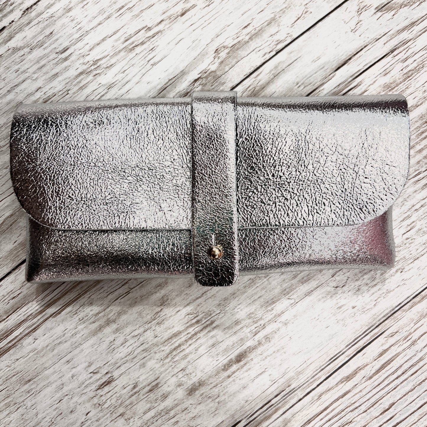 Metallic Leather Glasses Case
