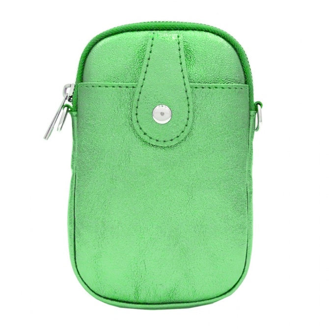 Metallic Brights Leather Phone Bag