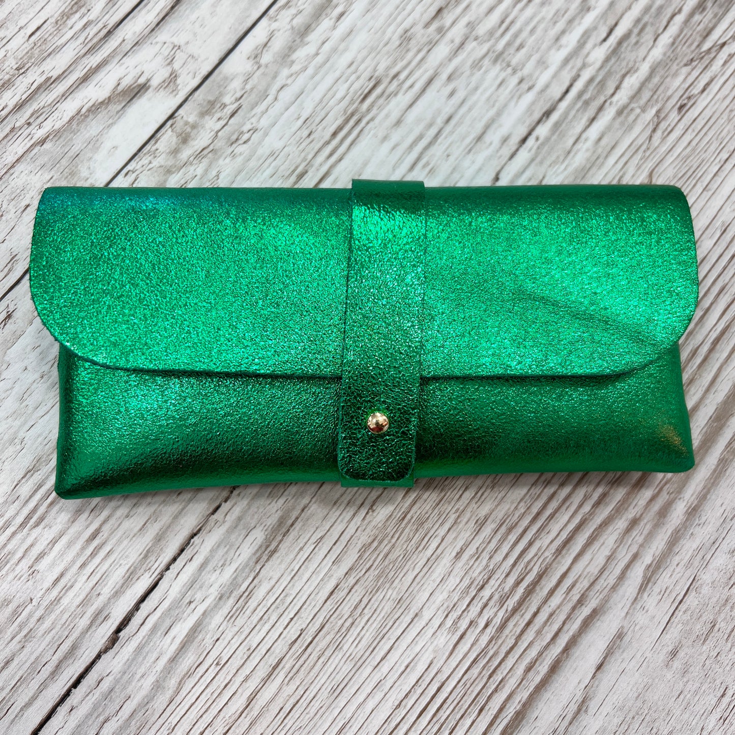 Metallic Leather Glasses Case
