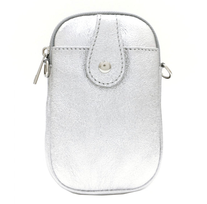 Metallic Brights Leather Phone Bag
