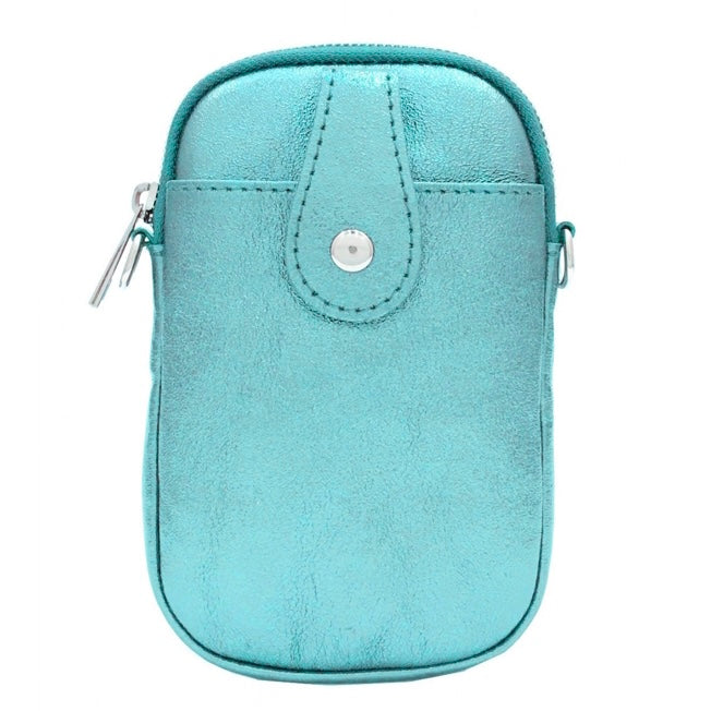Metallic Brights Leather Phone Bag