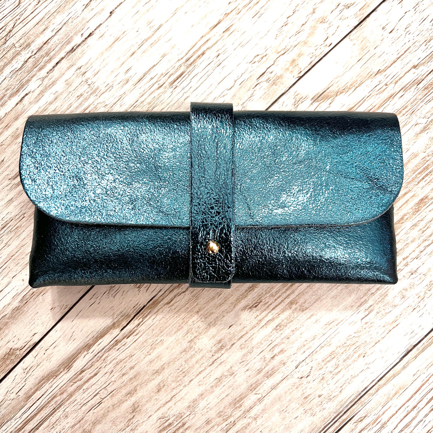 Metallic Leather Glasses Case