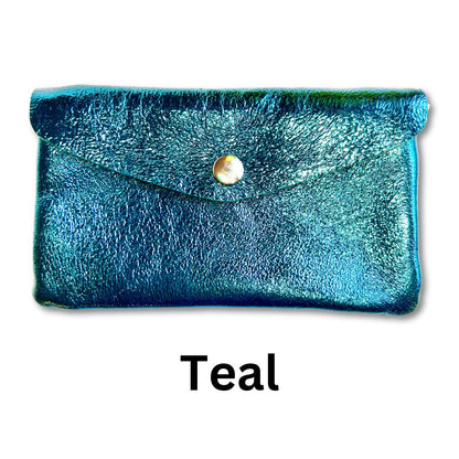 Large Metallic Leather Purse