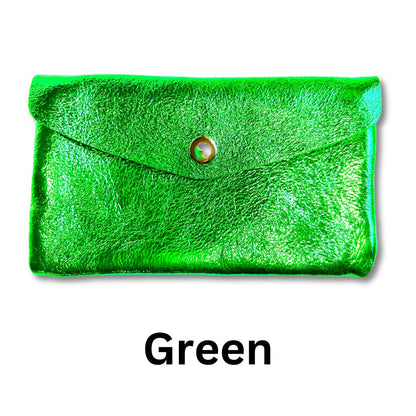 Large Metallic Leather Purse
