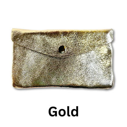 Large Metallic Leather Purse