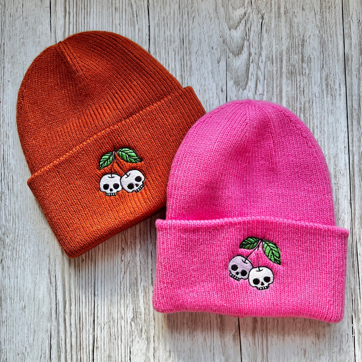 Cherry Skull Beanie Hat