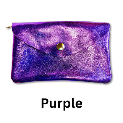 Large Metallic Leather Purse