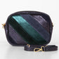 Navy Stripe Leather Camera Bag