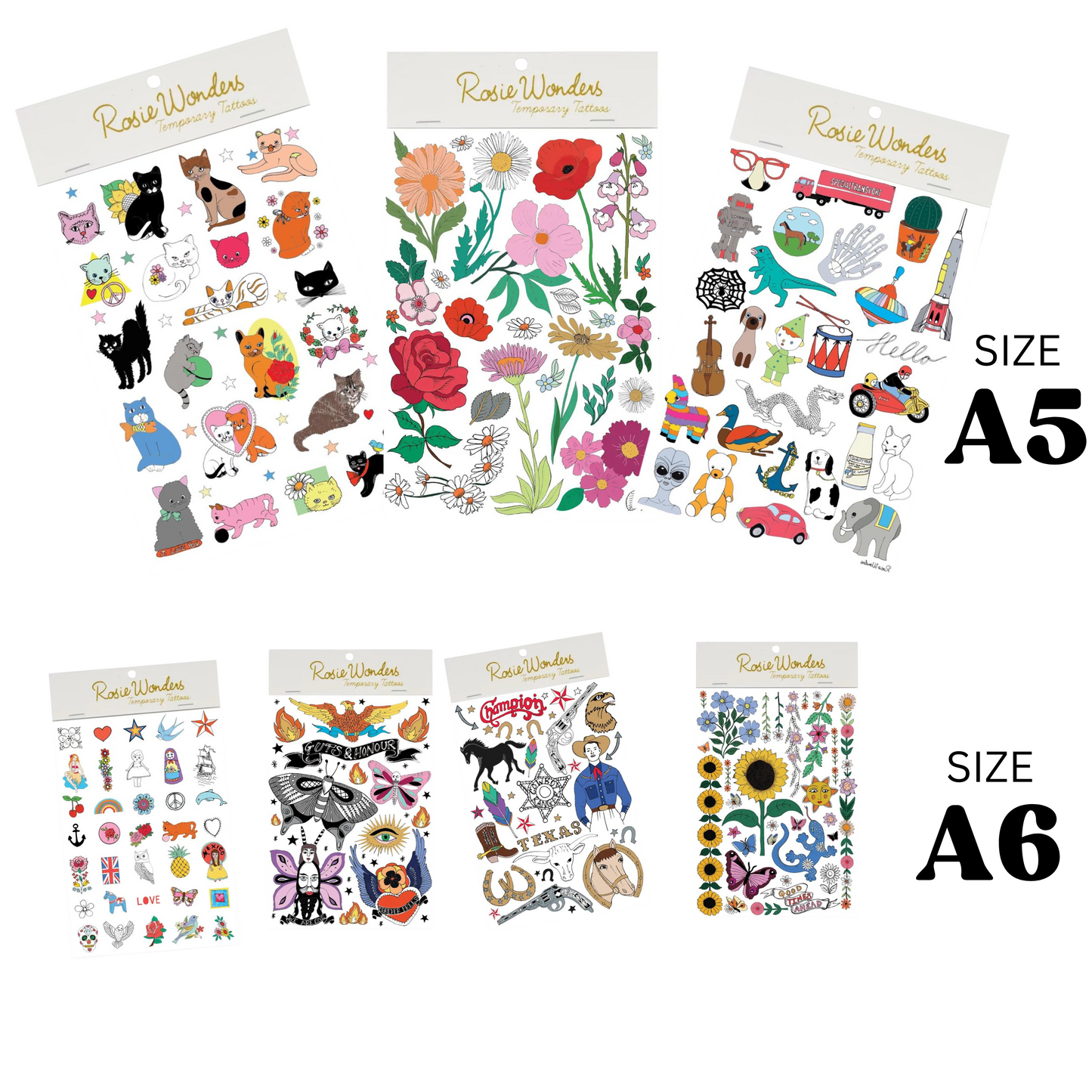 A5 70'S NEW AGE TEMPORARY TATTOOS