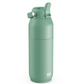 A matte aqua teal green insulated water bottle with a flip-top lid, shown on a clean white background. The brand name 'ION' is printed in white near the bottom.