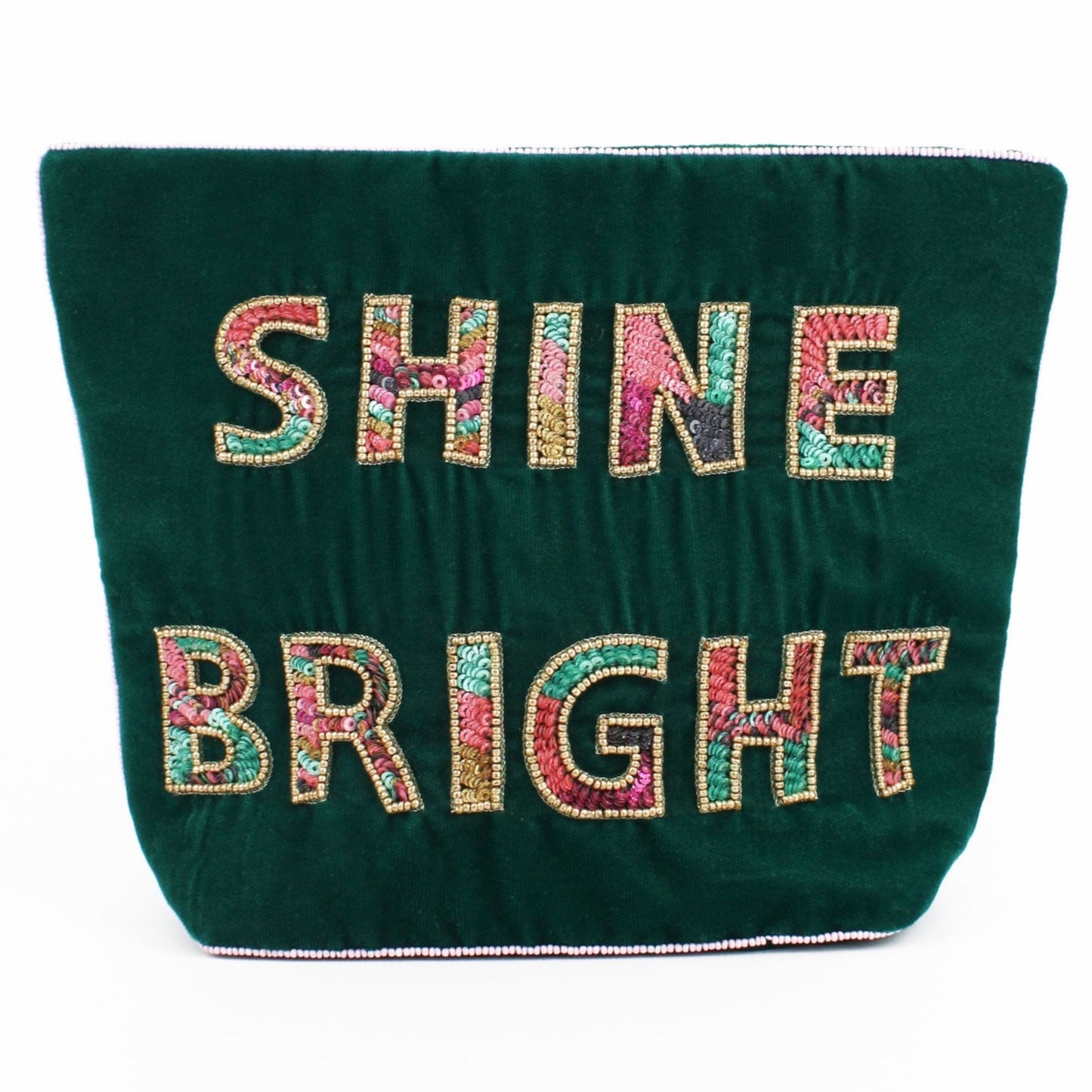 Shine Bright Beaded Velvet Makeup/wash Bag