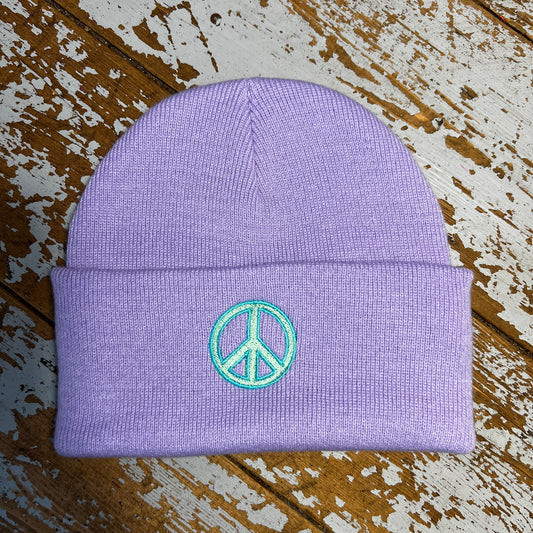 Peace Beanie Hat Pastels