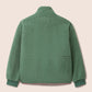 Gandys Green fleece jacket on a beige background