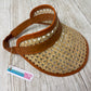 Handmade Rattan &amp; leather visor hat