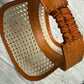 Handmade Rattan &amp; leather visor hat