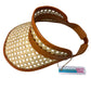 Handmade Rattan &amp; leather visor hat