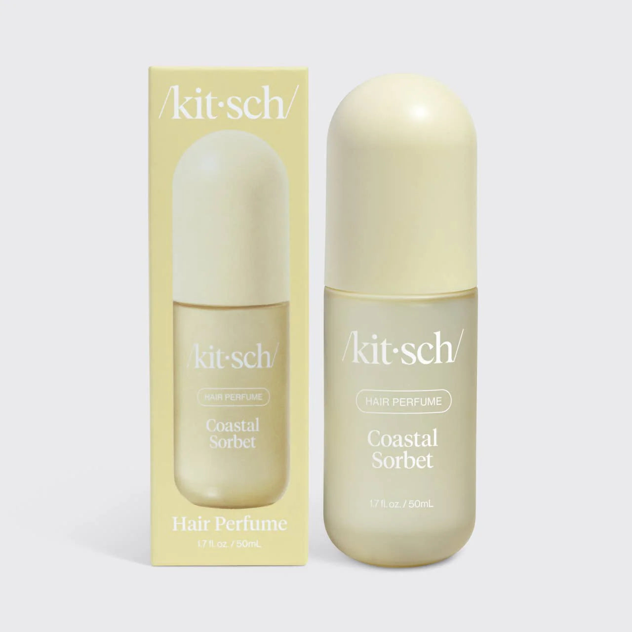 Kit-sch Coastal Sorbet hair perfume bottle and packaging on a white background