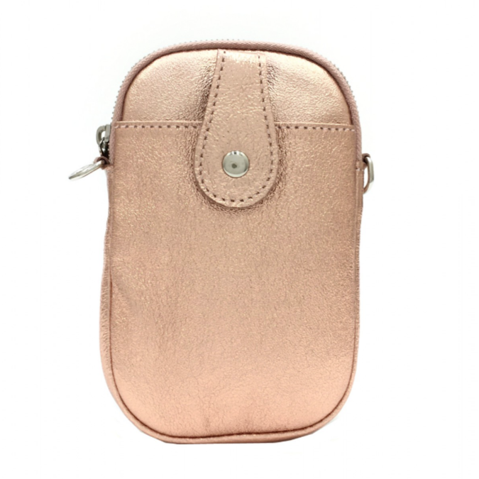 Metallic Brights Leather Phone Bag