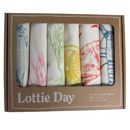 Lottie Day seafood feast napkins x 6