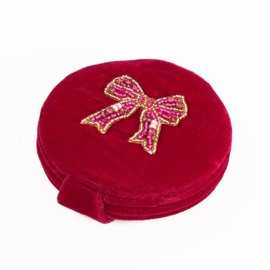 Pink Bow Compact Mirror