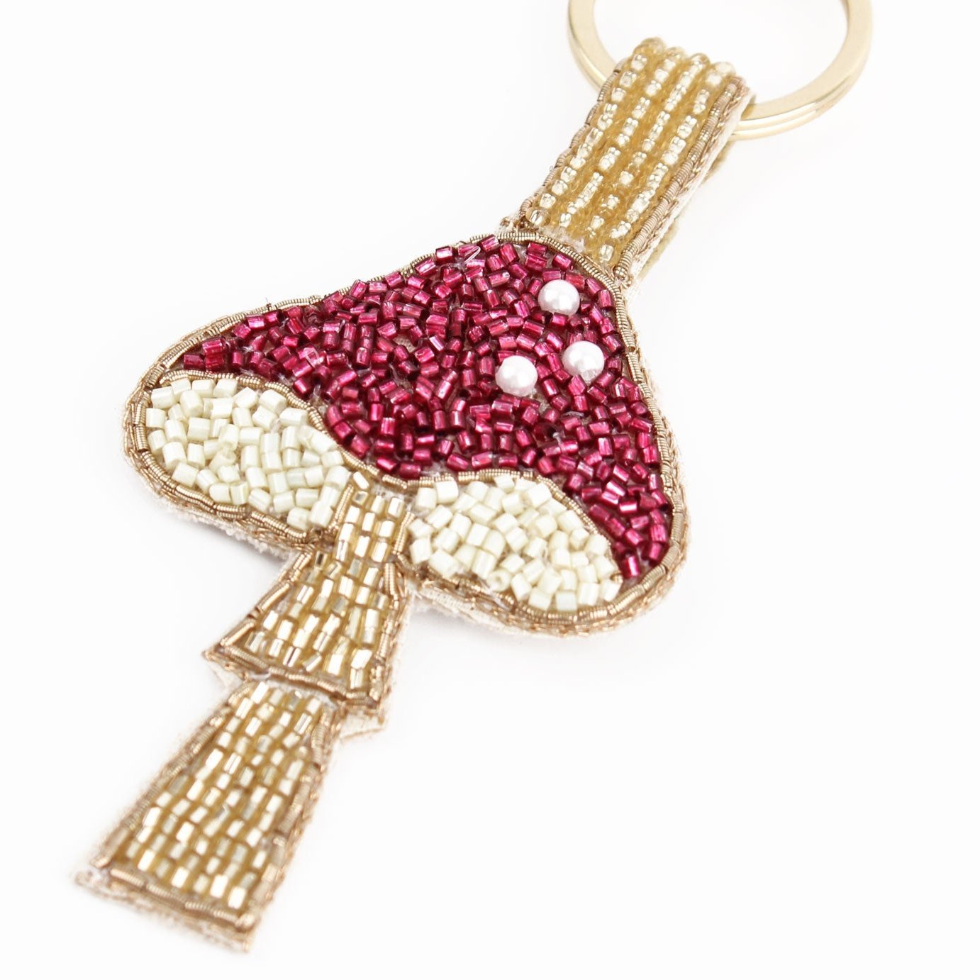 Pink Mushroom Keyring