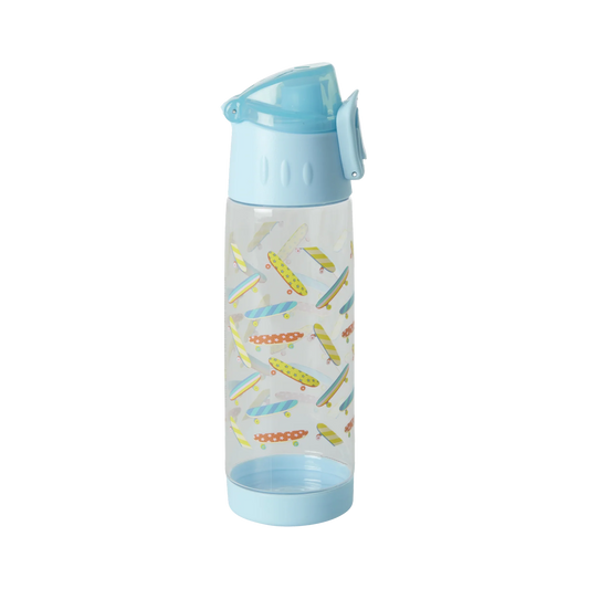 Skateboard blue water bottle