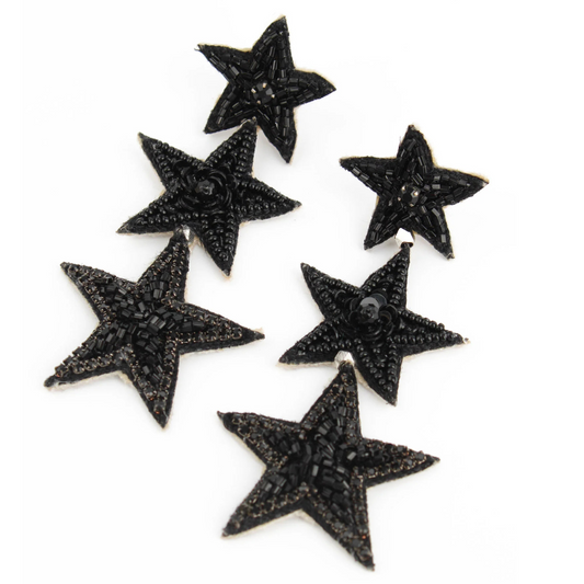 Black Star Beaded Earrings