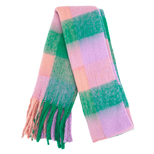 Pink & Green Blanket Scarf