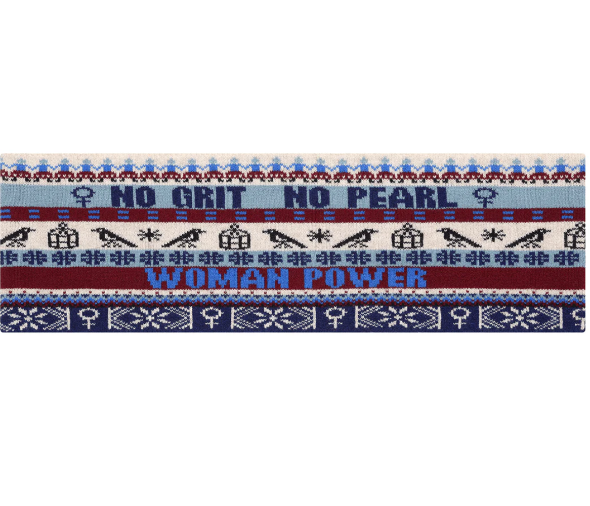 Feminist Fairisle Loop Scarf in Klein