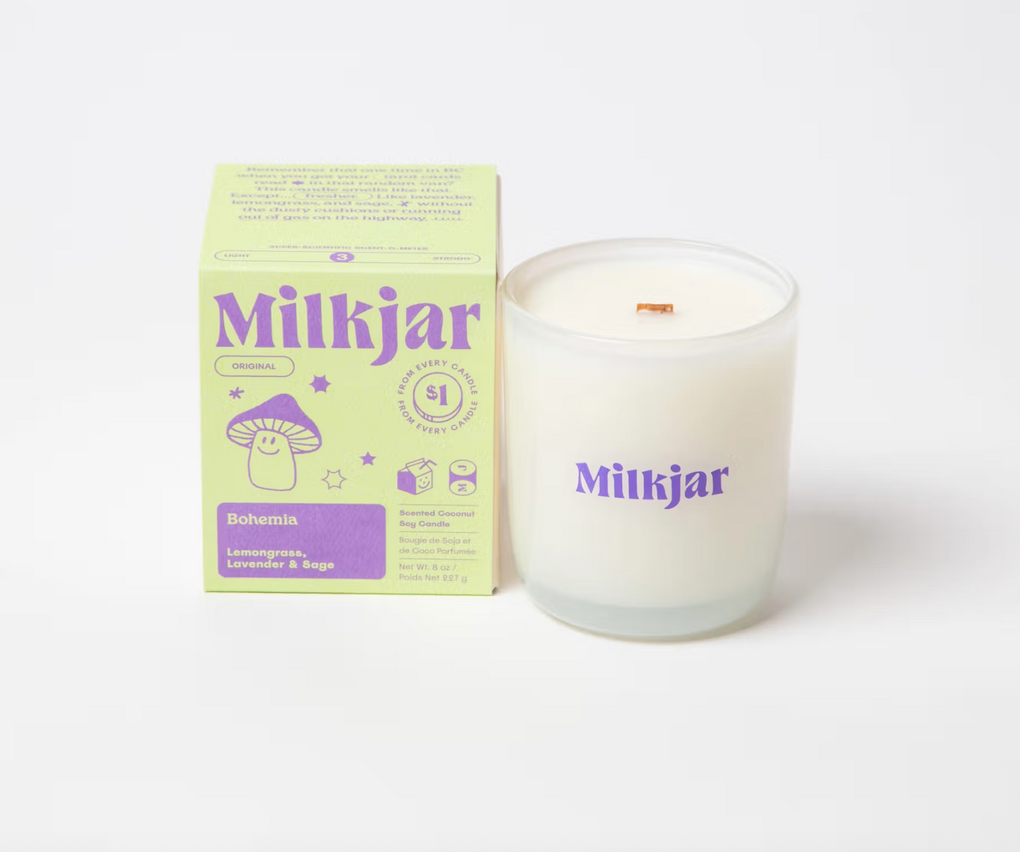 Milk jar candle