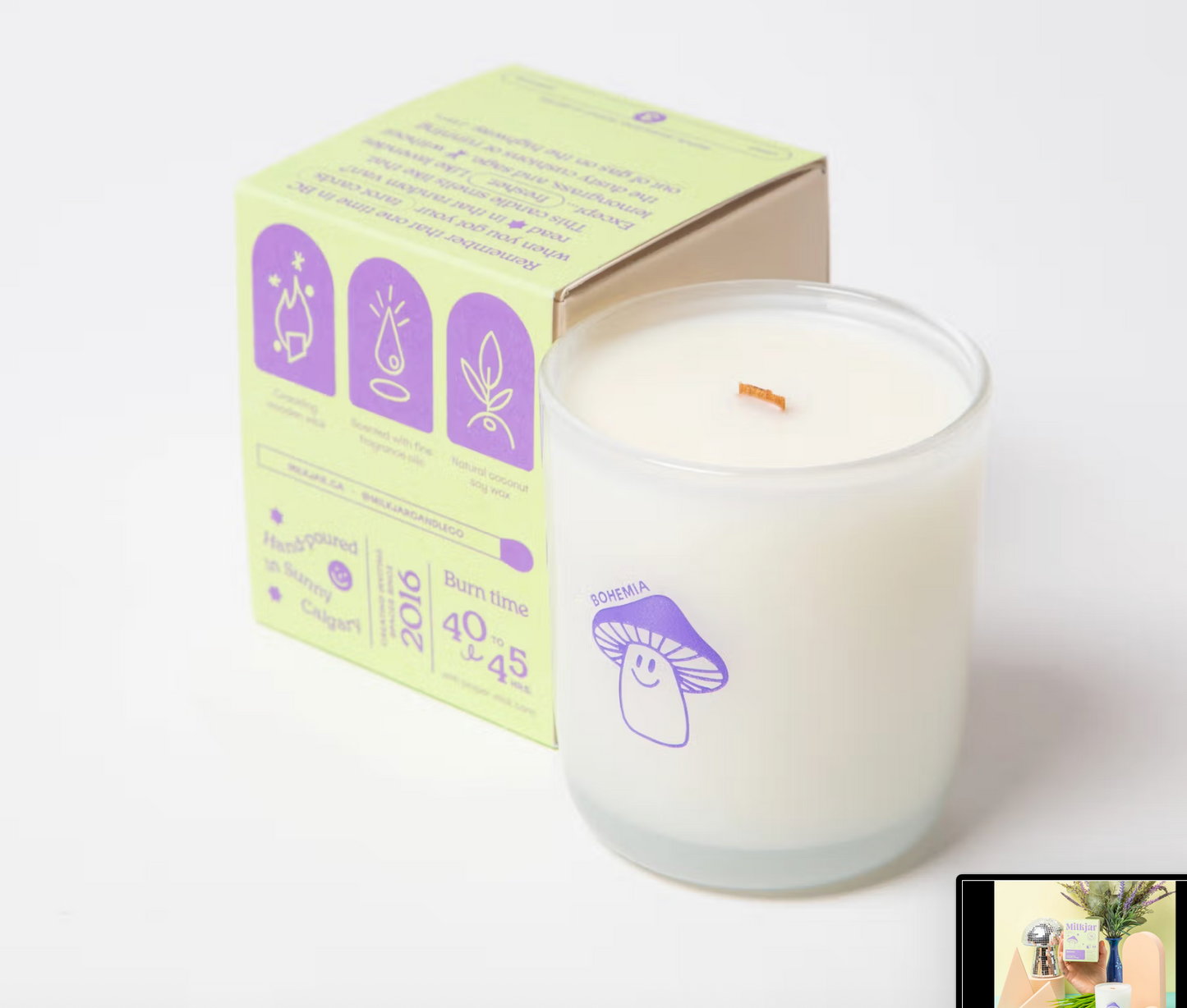 Milk jar candle