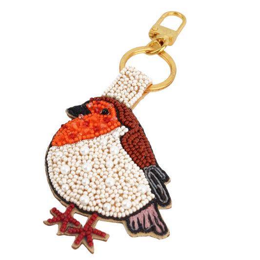 Robin Hand beaded Keyring