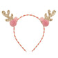 Pink Candy Stripe Reindeer Hairband