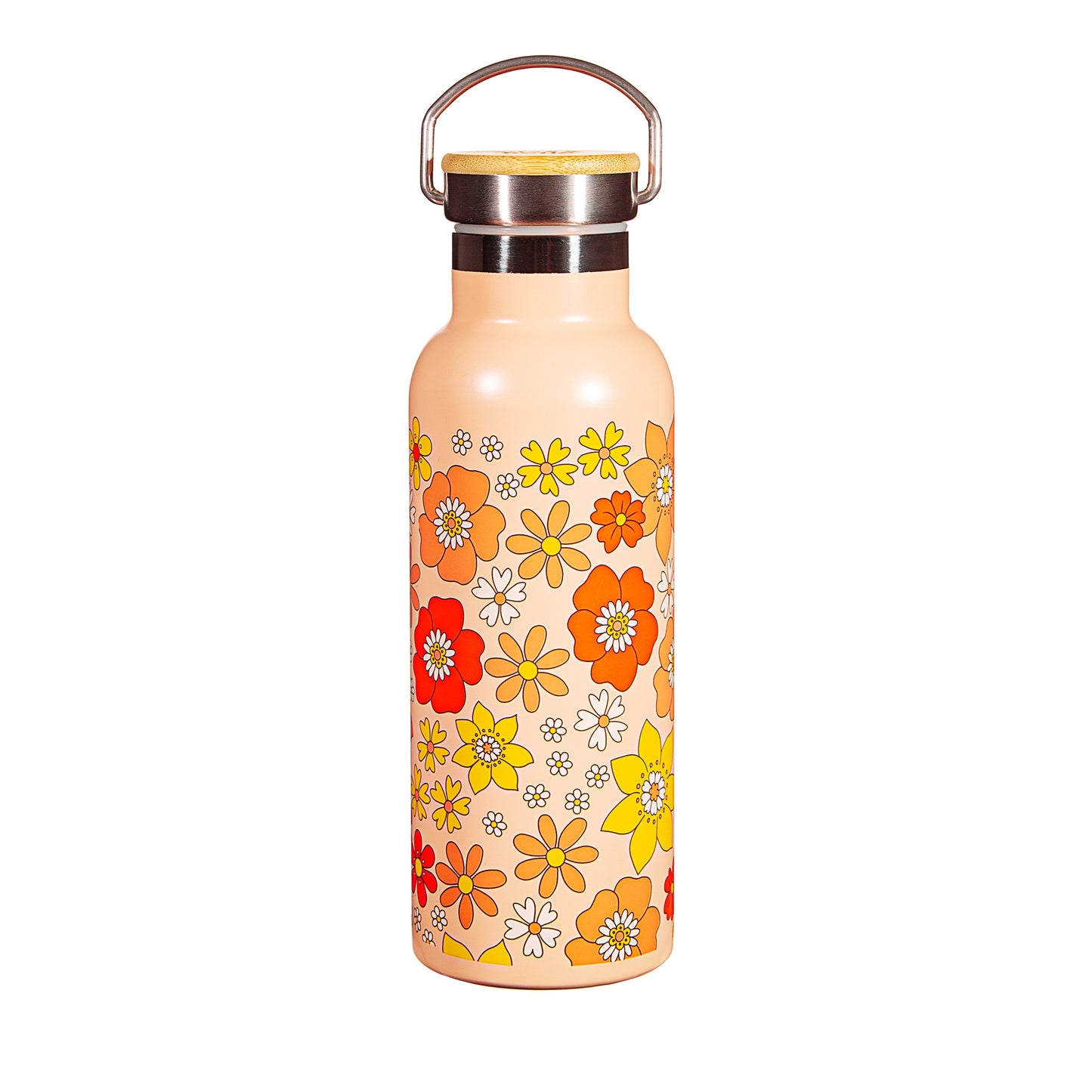 70s style floral drinks bottle