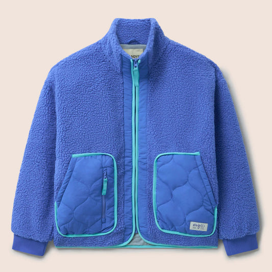 Blue Gandys fleece jacket with quilted pockets