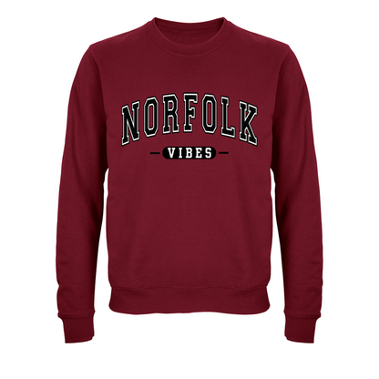 Norfolk Vibes Varsity Sweatshirt Burgundy