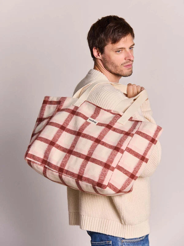 Hindbag Claude tartan tote bag