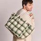 Hindbag Claude tartan tote bag