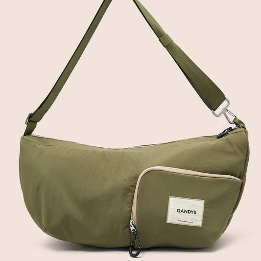 Gandys Ecuador XL Recycled Nylon Lightweight Sling Bag in Khaki