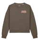 front of brown sweatshirt with western style 'Coastal Cowgirl' text on the right side on a white background