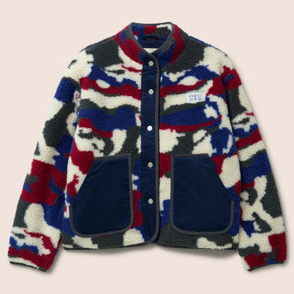 Gandys womens Hudson Recycled Fleece Cord Printed Jacket