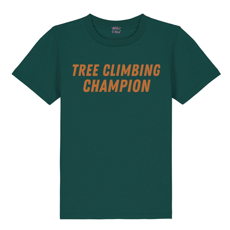 tree climbing champion kids tshirt