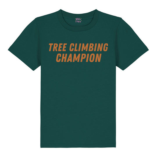 tree climbing champion kids tshirt