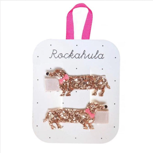 rockahula sausage dog glitter hair clips - Glitter & Mud