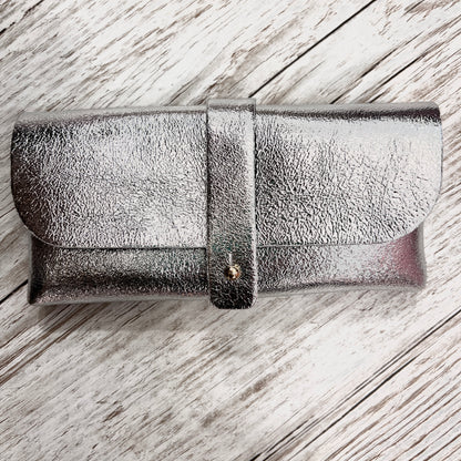 Metallic Leather Glasses Case