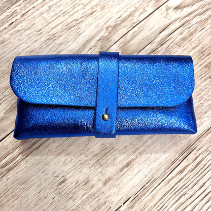 Metallic Leather Glasses Case