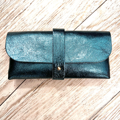 Metallic Leather Glasses Case